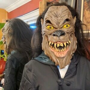 Wolfhound Mask Halloween Creature Wolves Fangs Brown Beast Werewolf- Paper Magic